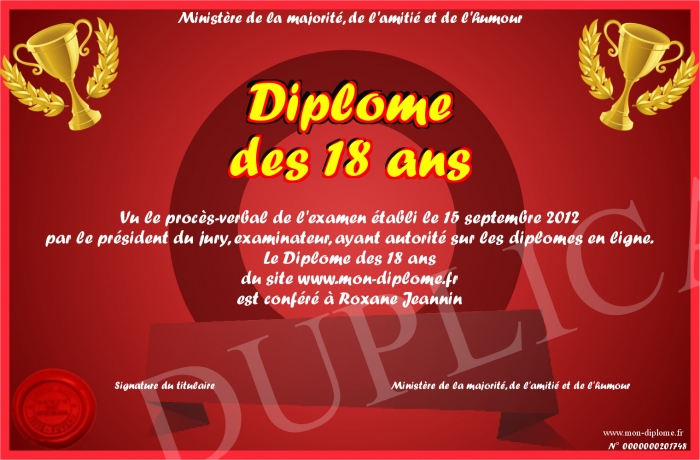 diplome 18 ans